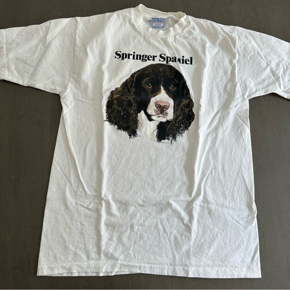 Vintage Springer Spaniel Dog T-Shirt Single Stitch All Sport Size Large - Picture 1 of 10